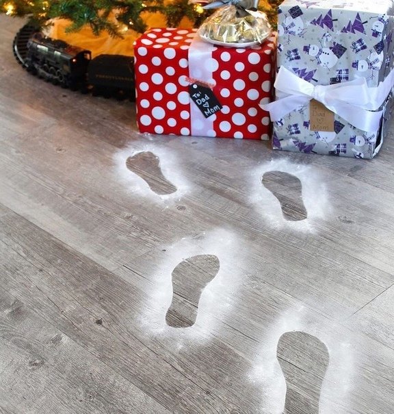 Следы Деда Мороза печать