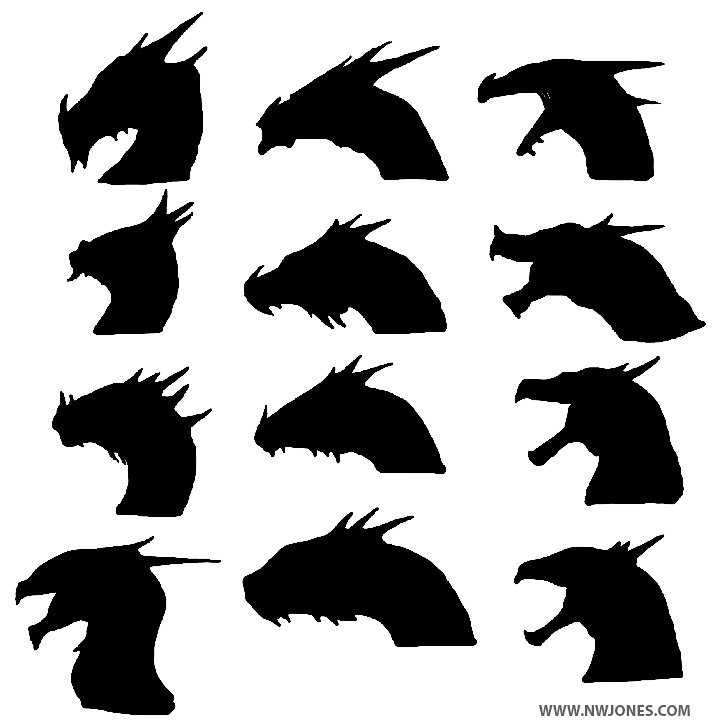 Голова дракона силуэт в профиль