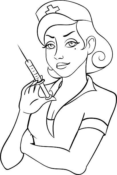 Медсестра черно белая