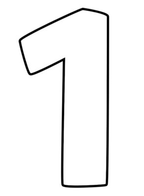 Цифра 1 трафарет