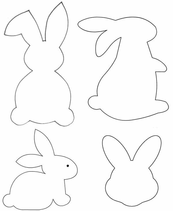 Трафарет зайчика для аппликации