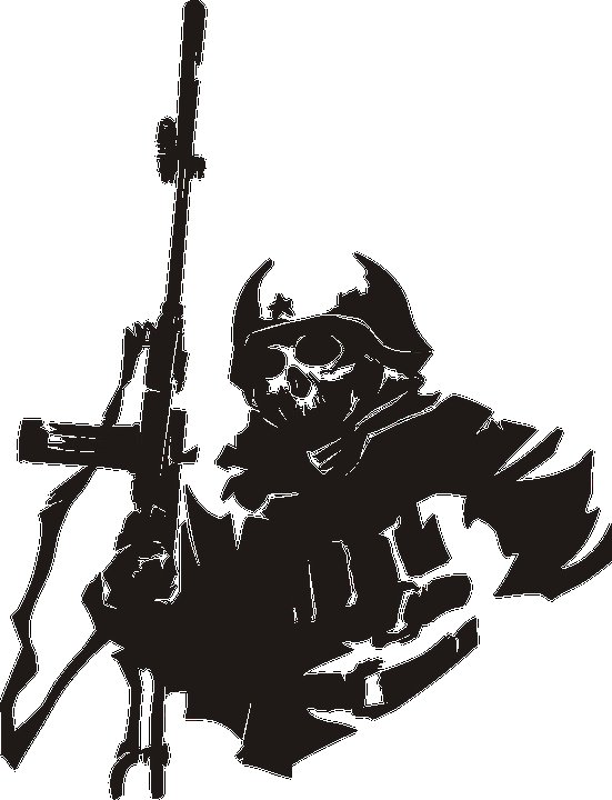 Силуэт воина с автоматом