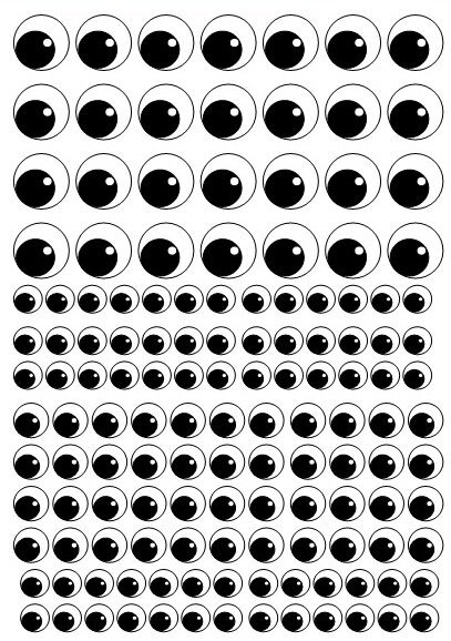 Глазки для печати черно-белые