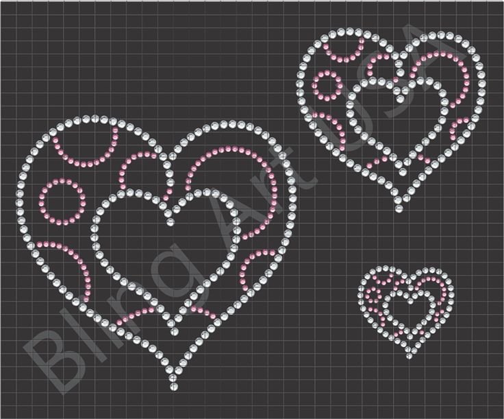 Трафарет стразы сердце