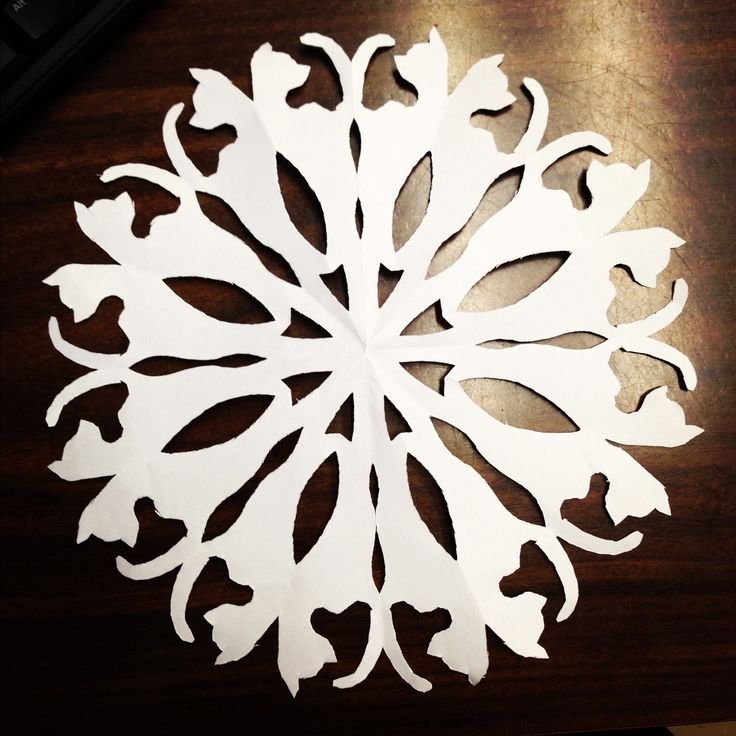 Большие объемные резные снежинки