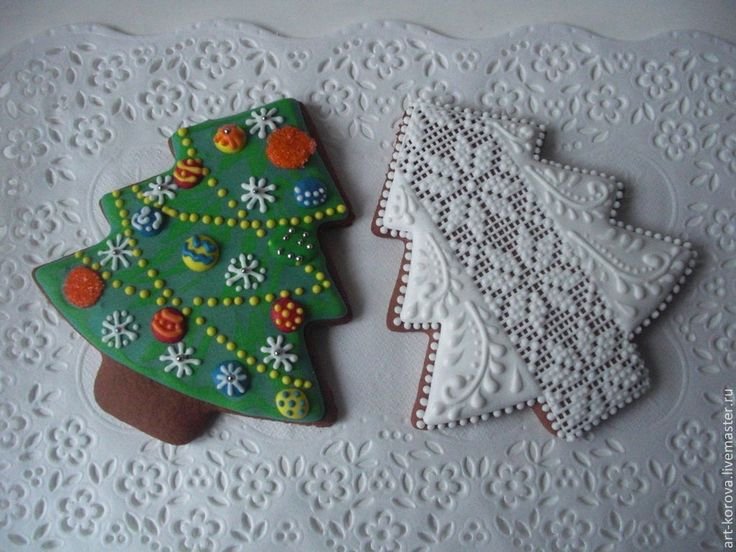 Пряники елочка с айсингом