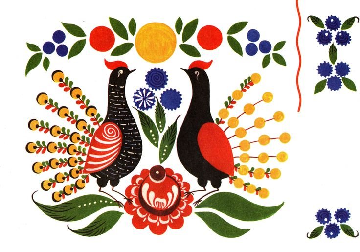 Городецкая роспись птица
