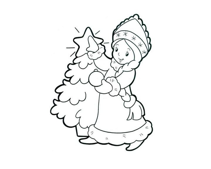 Снегурочка трафарет на окно