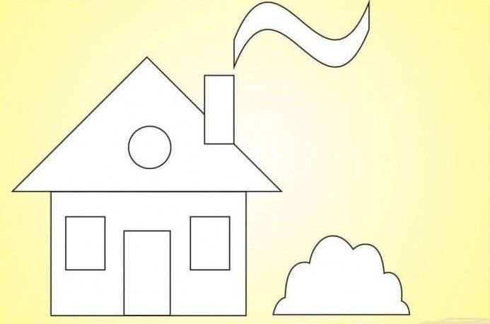 Шаблон домика для аппликации