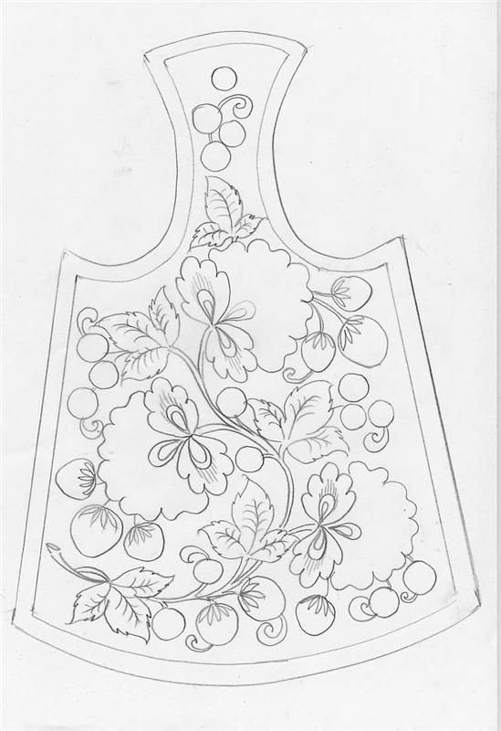 Золотая Хохлома разделочная доска