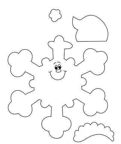 Веселые снежинки трафареты