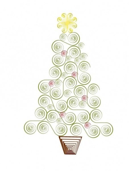 Схема ёлки из квиллинга