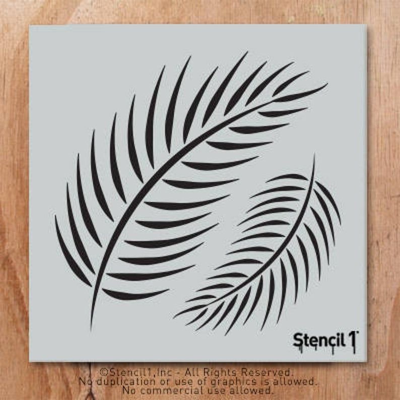 Трафарет листьев декор стен пальмы