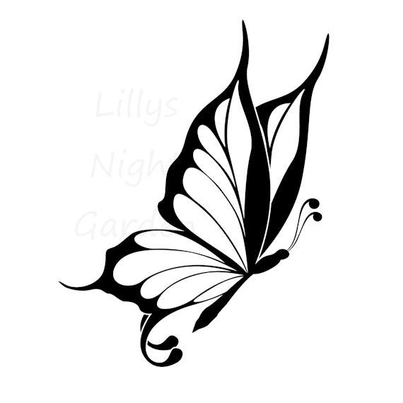 Бабочка тату черно белая