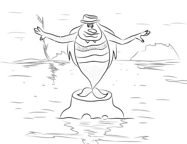 Водяной детский рисунок