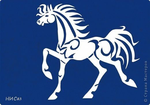 Лошадь трафарет для вырезания