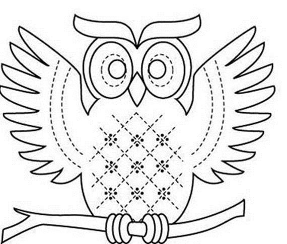 Сова трафарет