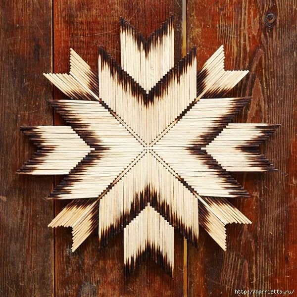 Снежинка из спичек