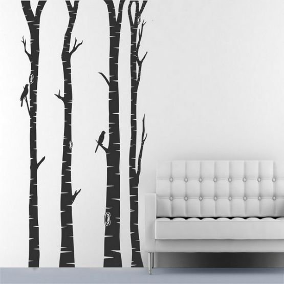 Трафарет на стену береза