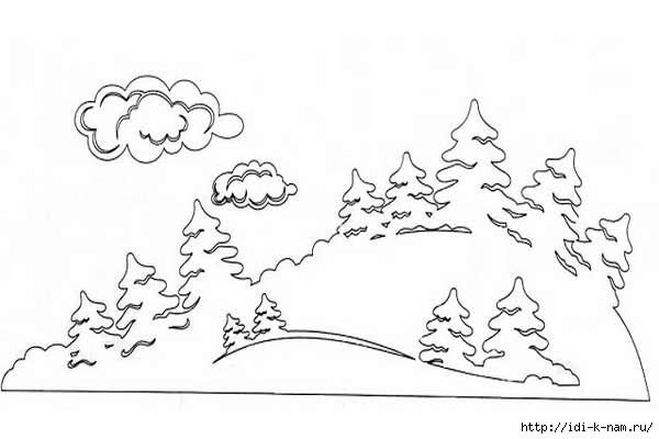 Трафарет сугробы для вырезания