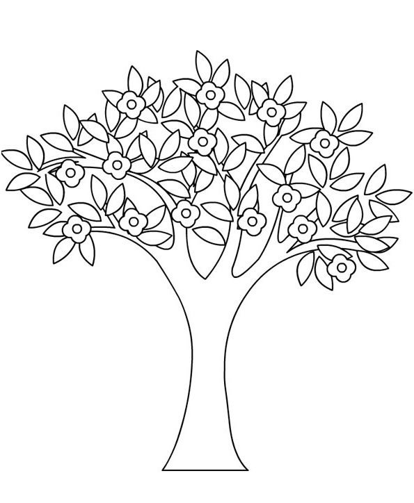 Дерево раскраска для детей