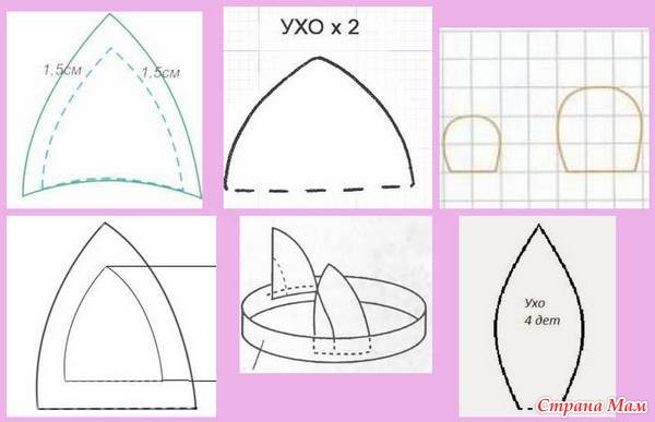 Ушки кошки выкройка