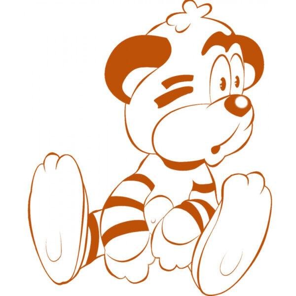 Тигрёнок трафарет на новый год