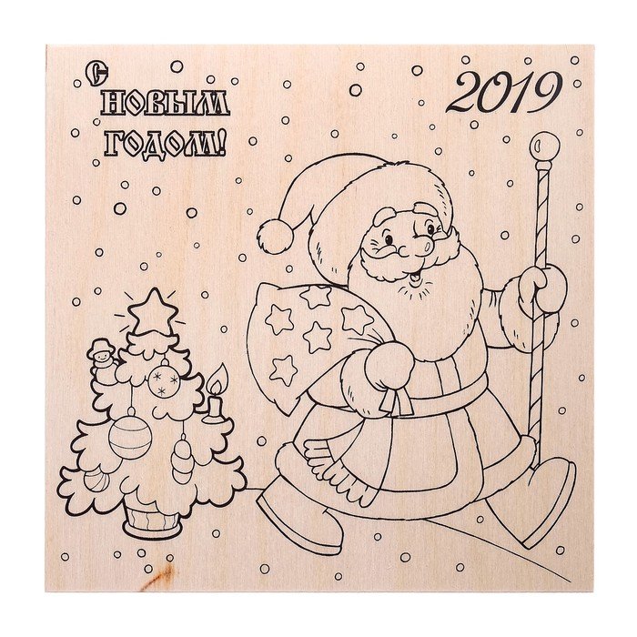 Новогодние эскизы для выжигания по дереву