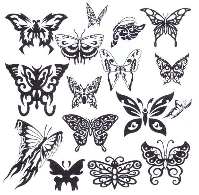 Эскизы тату бабочки маленькие