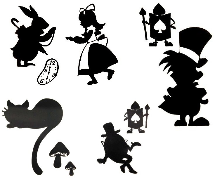 Силуэты героев Алиса в стране чудес