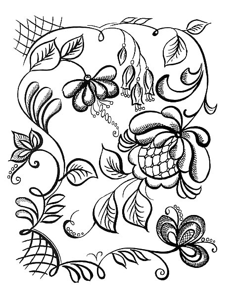 цветы хохлома