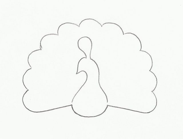 Контур индюка для дымковской росписи