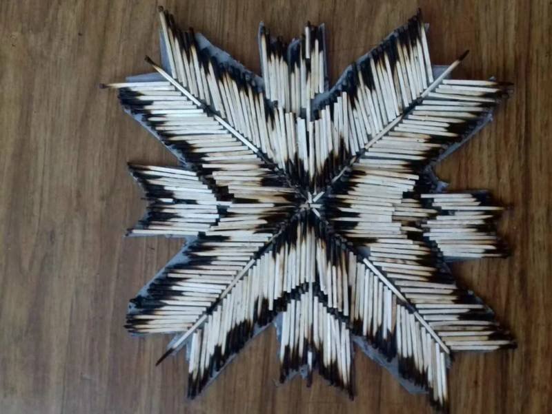 Поделка звезда из спичек