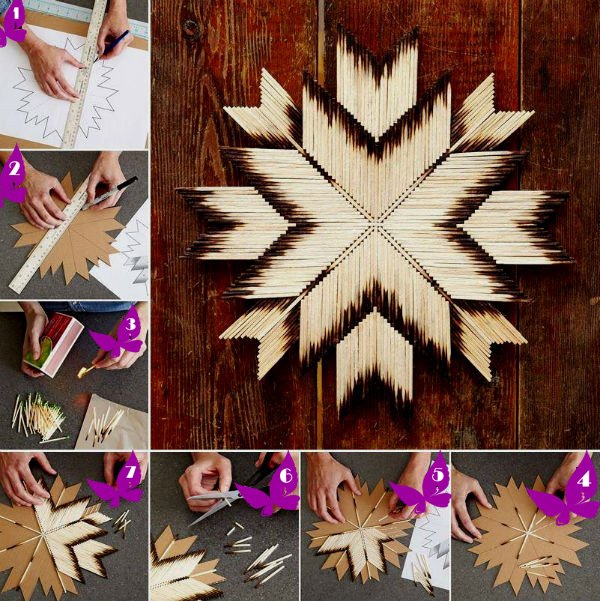 Снежинка из необычных материалов
