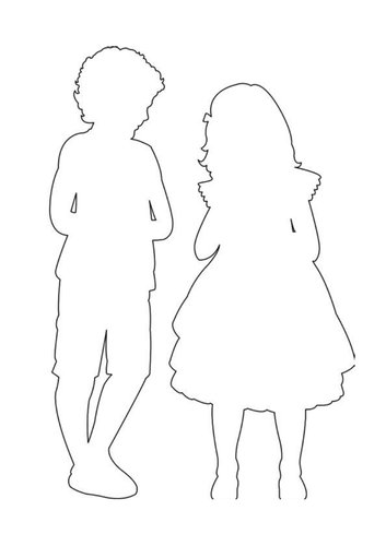 Силуэт девочки для вырезания