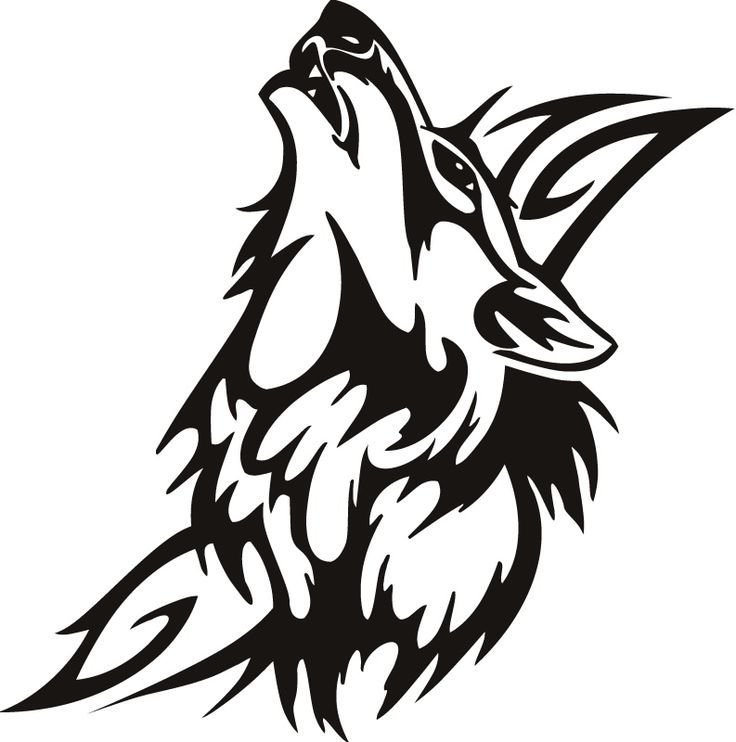 Волк тату трафарет