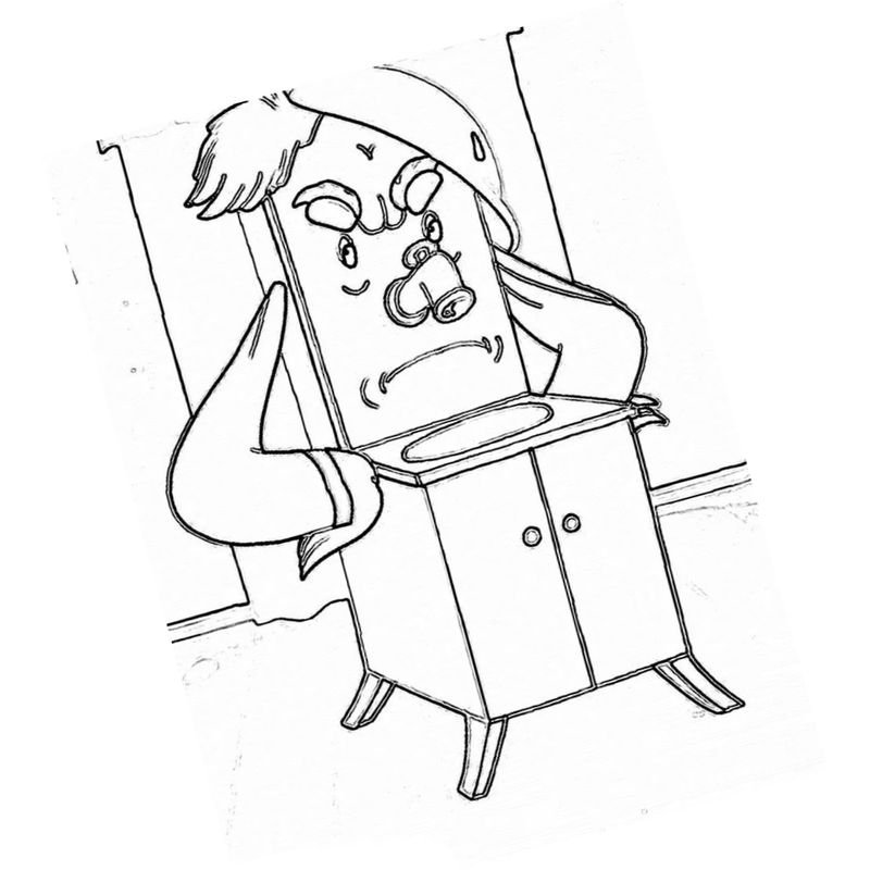 Раскраска по сказкам Чуковского для детей Мойдодыр