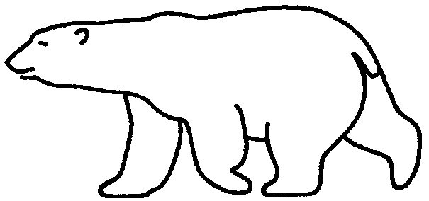 Белый медведь контур