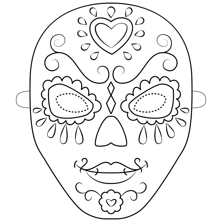 Раскраски маски на Хэллоуин