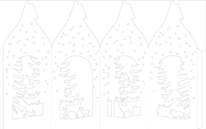 Трафарет новогоднего фонарика