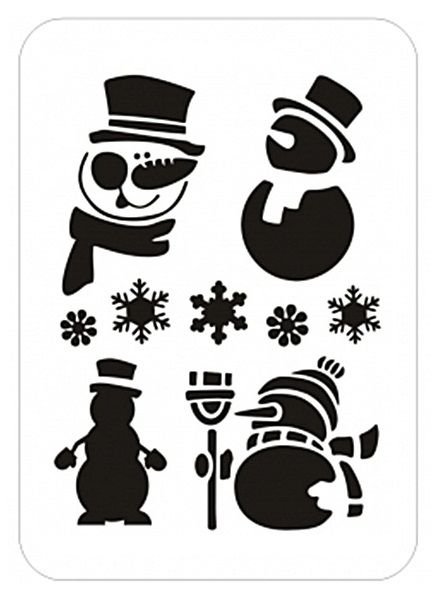 Силуэт снеговика для вырезания