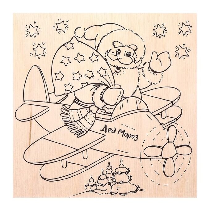 Трафарет для выжигания новый год