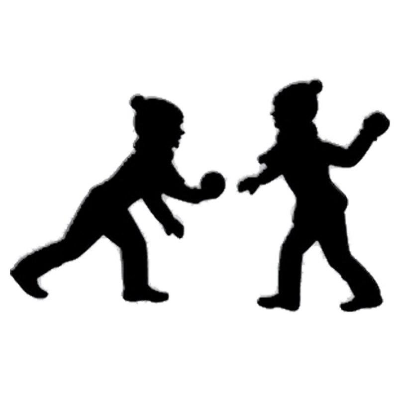 Силуэты зимних игр для детей