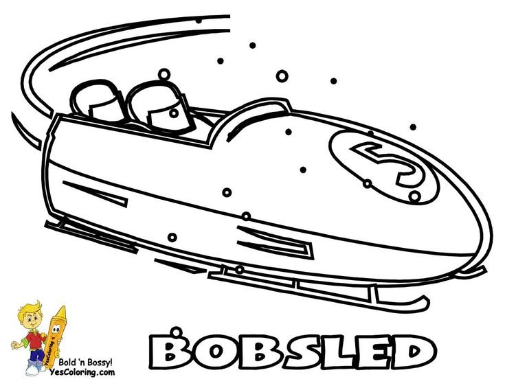 Бобслей раскраска для детей