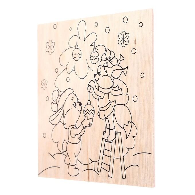 Выжигание по дереву новый год