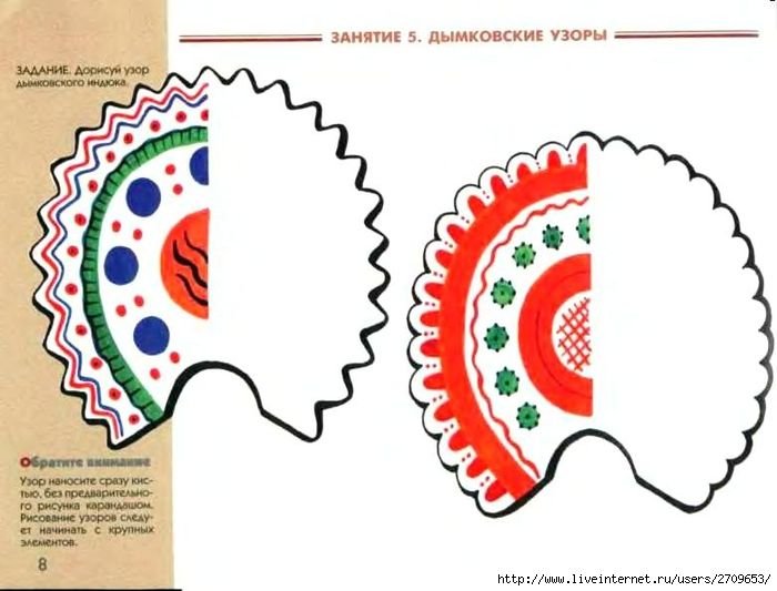 Рисование Дымковский индюк