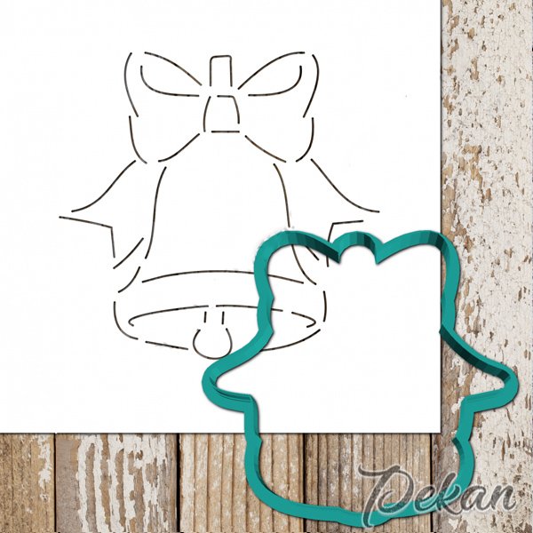 Трафарет для вырубки пряников колокольчик