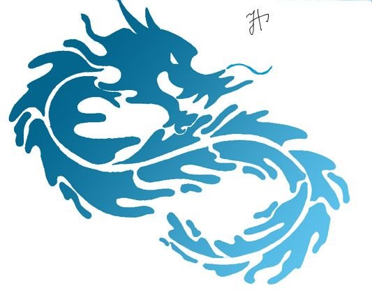 Водный дракон тату