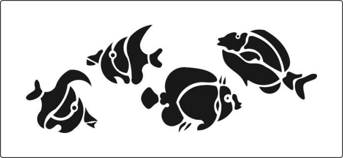 Трафареты для декора стен рыбы