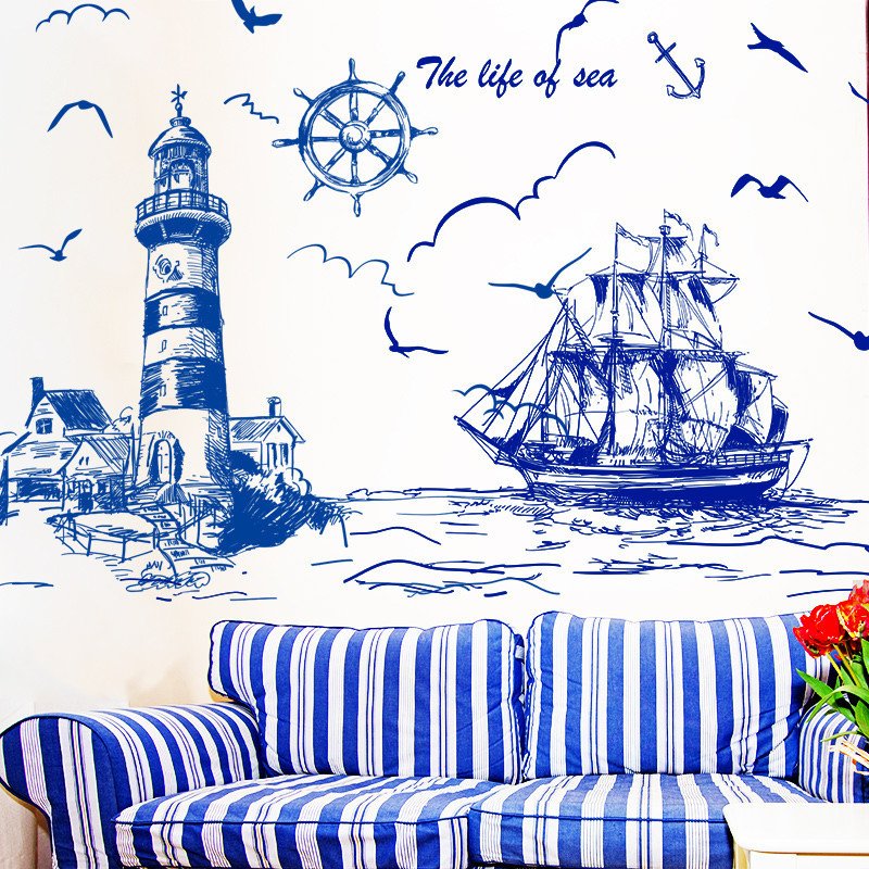 Роспись стен в морском стиле